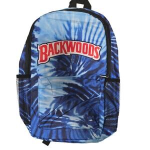 Backwoods Blue Tie Dye Backpack Mesh Pockets Streetwear Book Bag NWOT NEW